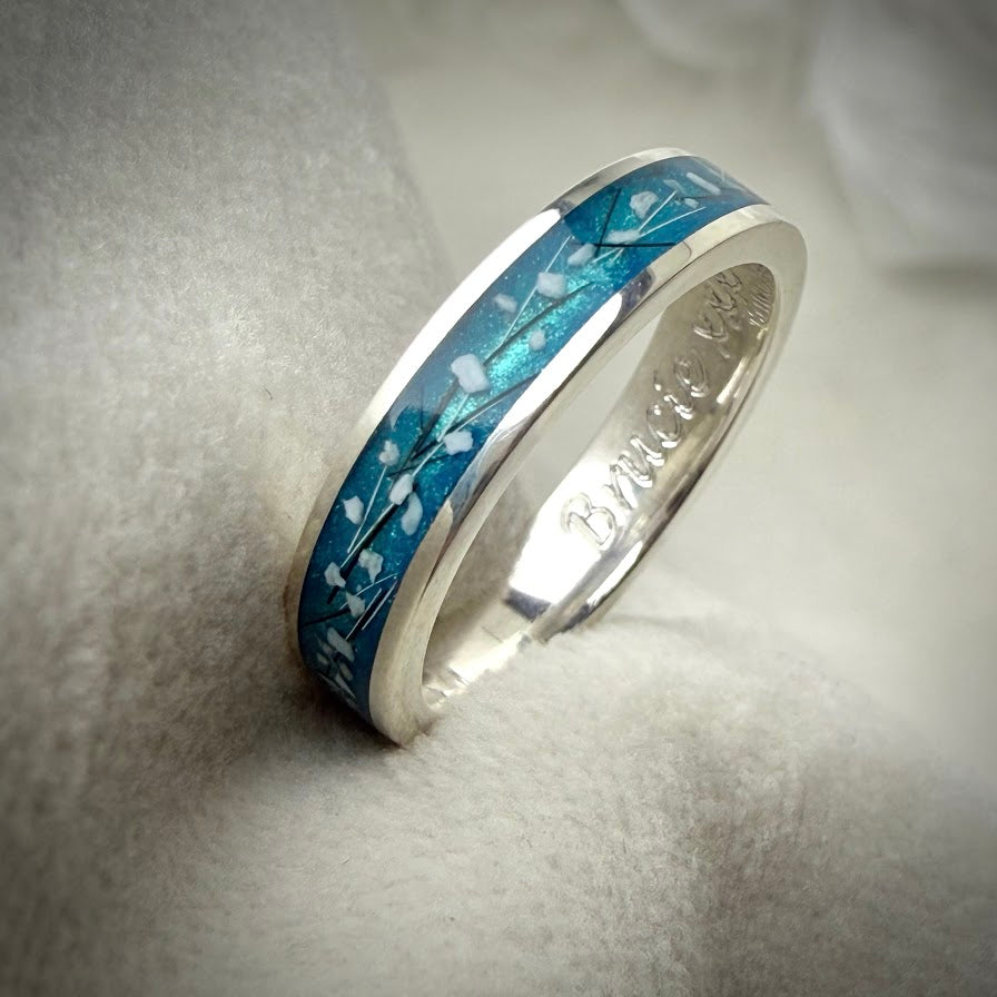Sterling Silver 4mm Channel Memorial Ring