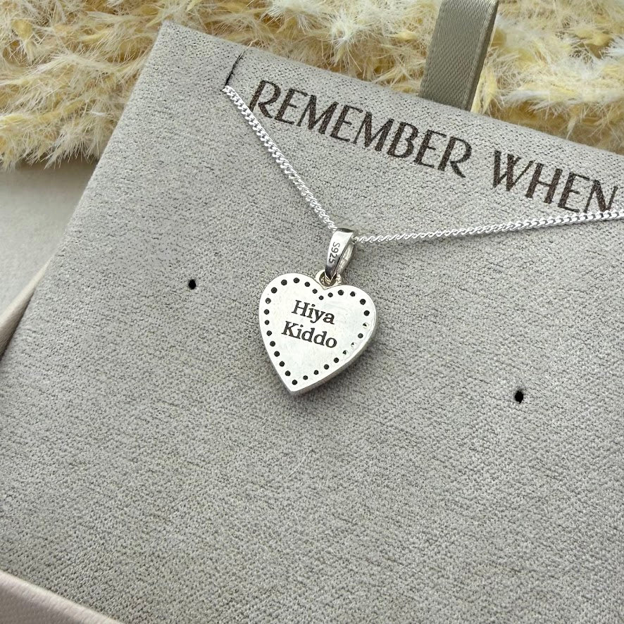 Sterling Silver Crystal Heart Memorial Pendant