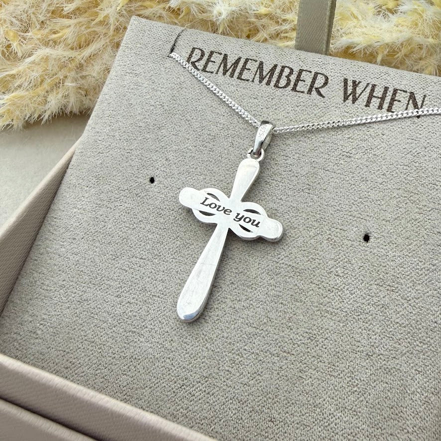 Sterling Silver Infinity Cross Memorial Pendant