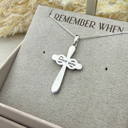 Sterling Silver Infinity Cross Memorial Pendant