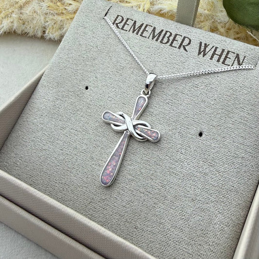 Sterling Silver Infinity Cross Memorial Pendant
