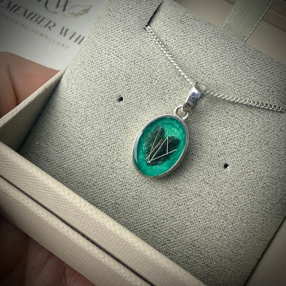 Sterling Silver Oval Memorial Pendant