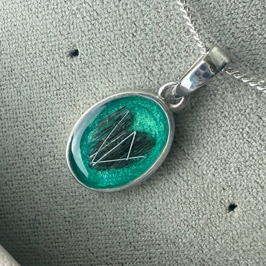 Sterling Silver Oval Memorial Pendant