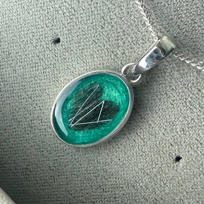 Sterling Silver Oval Memorial Pendant