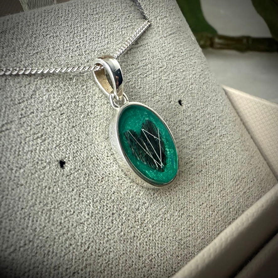 Sterling Silver Oval Memorial Pendant