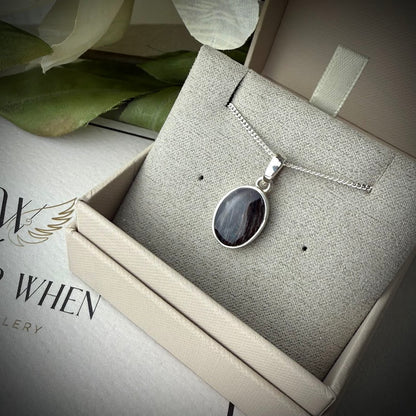 Sterling Silver Oval Memorial Pendant