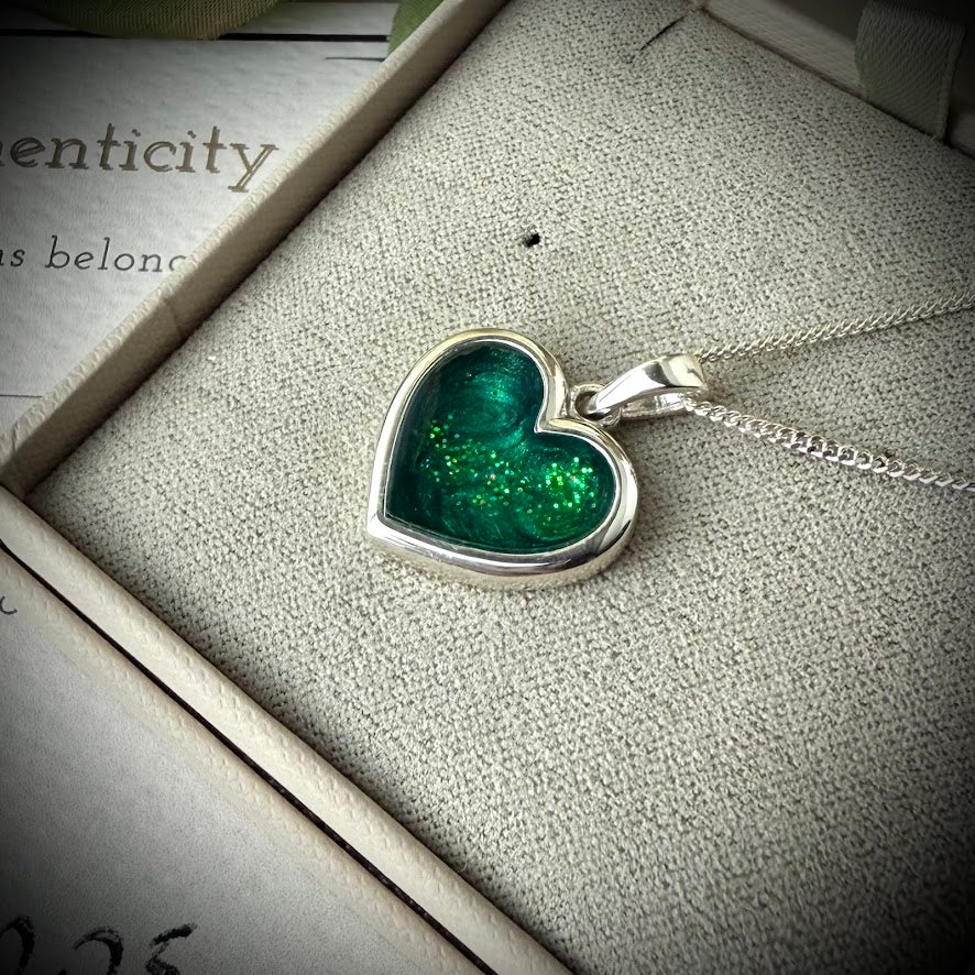 Sterling Silver Heart Memorial Pendant