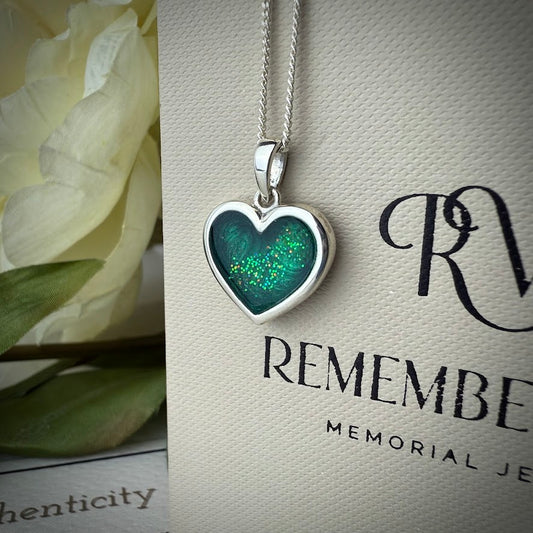 Sterling Silver Heart Memorial Pendant
