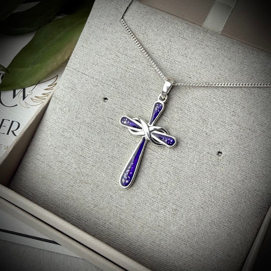 Sterling Silver Infinity Cross Memorial Pendant