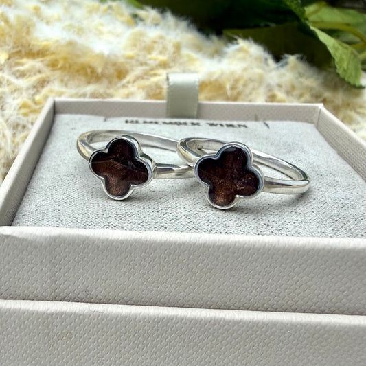 Sterling Silver Clover Memorial Ring