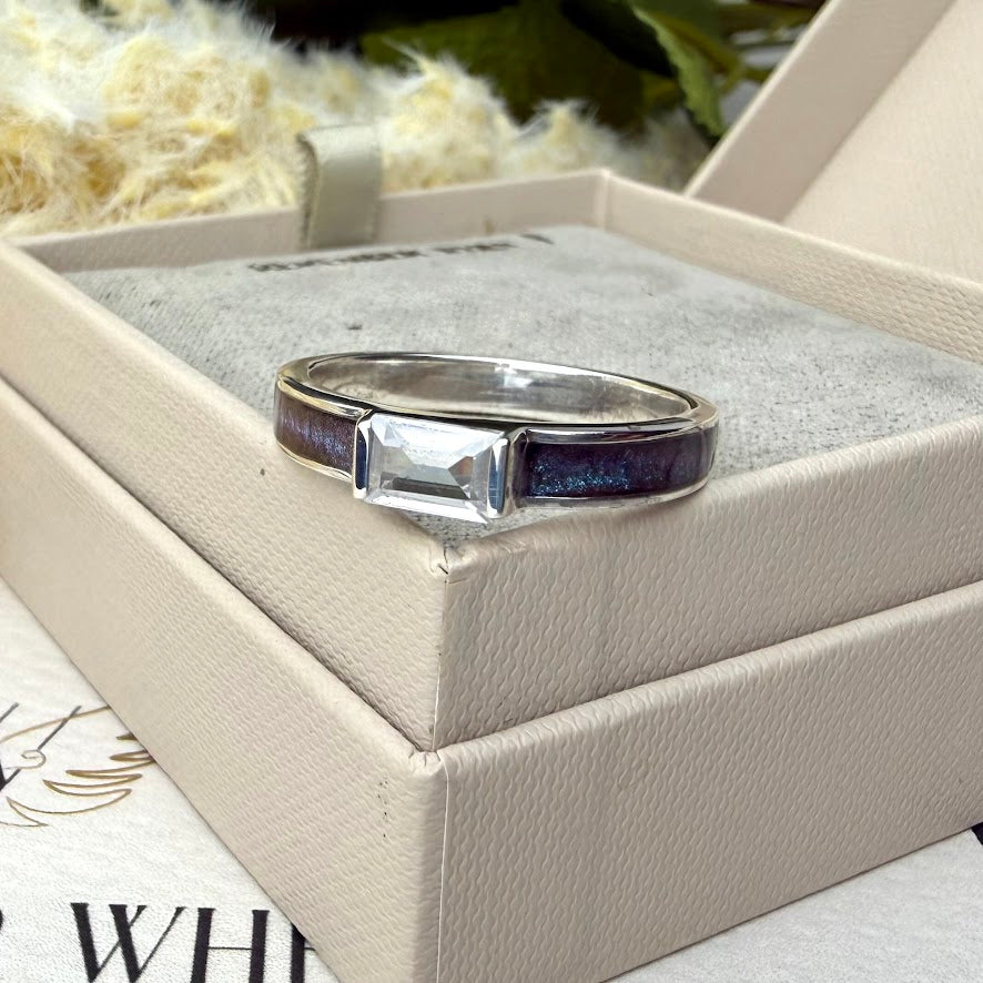 Sterling Silver Baguette Memorial Ring