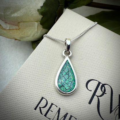 Sterling Silver Classic Teardrop Memorial Pendant