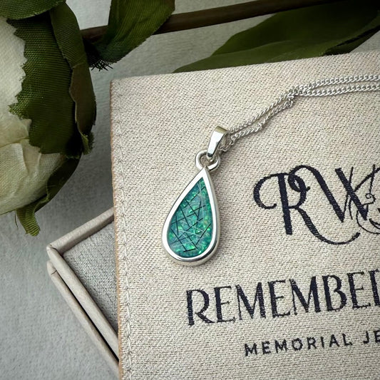 Sterling Silver Classic Teardrop Memorial Pendant