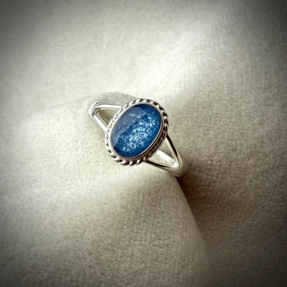 Sterling Silver Rope Edged Oval Memorial Ring