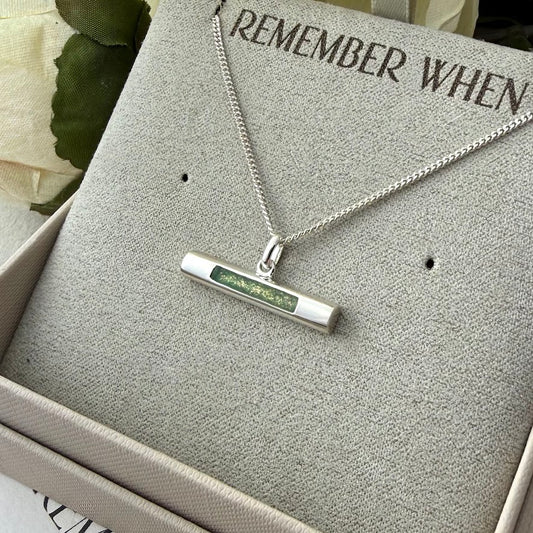 Sterling Silver Petite T-Bar Memorial Pendant