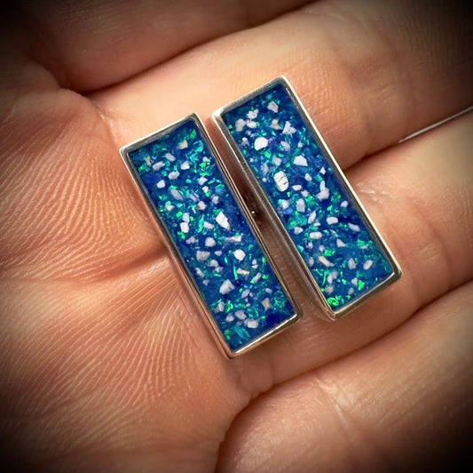 Sterling Silver Rectangle Memorial Cufflinks