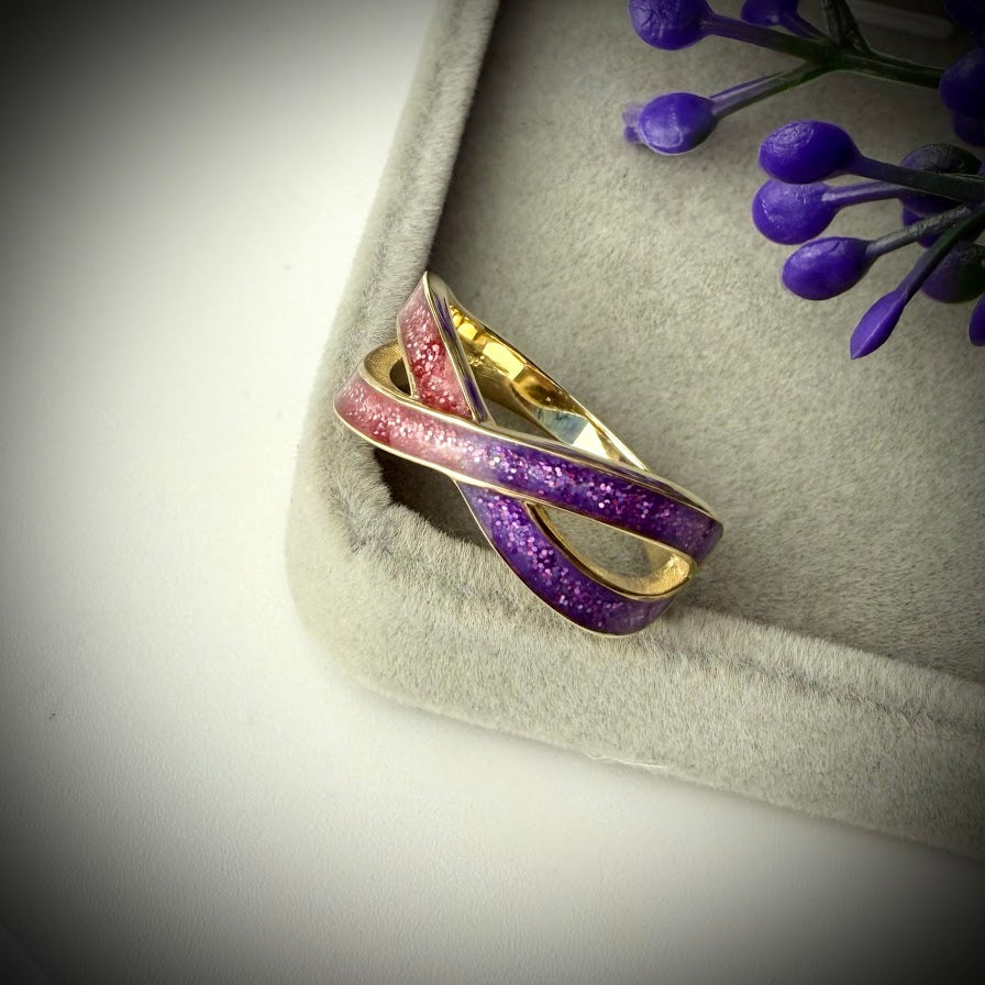 9ct Yellow gold Simple Infinity Memorial Ring Size P ONLY
