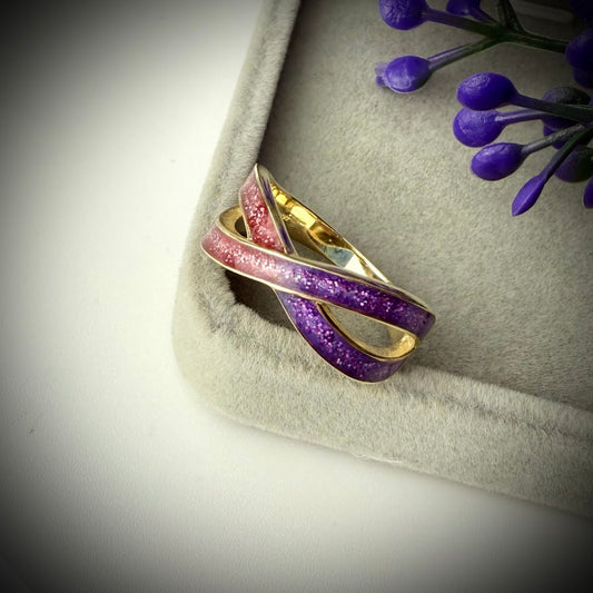 9ct Yellow gold Simple Infinity Memorial Ring Size P ONLY