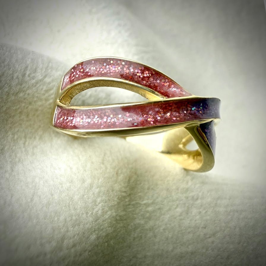 9ct Yellow gold Simple Infinity Memorial Ring Size P ONLY