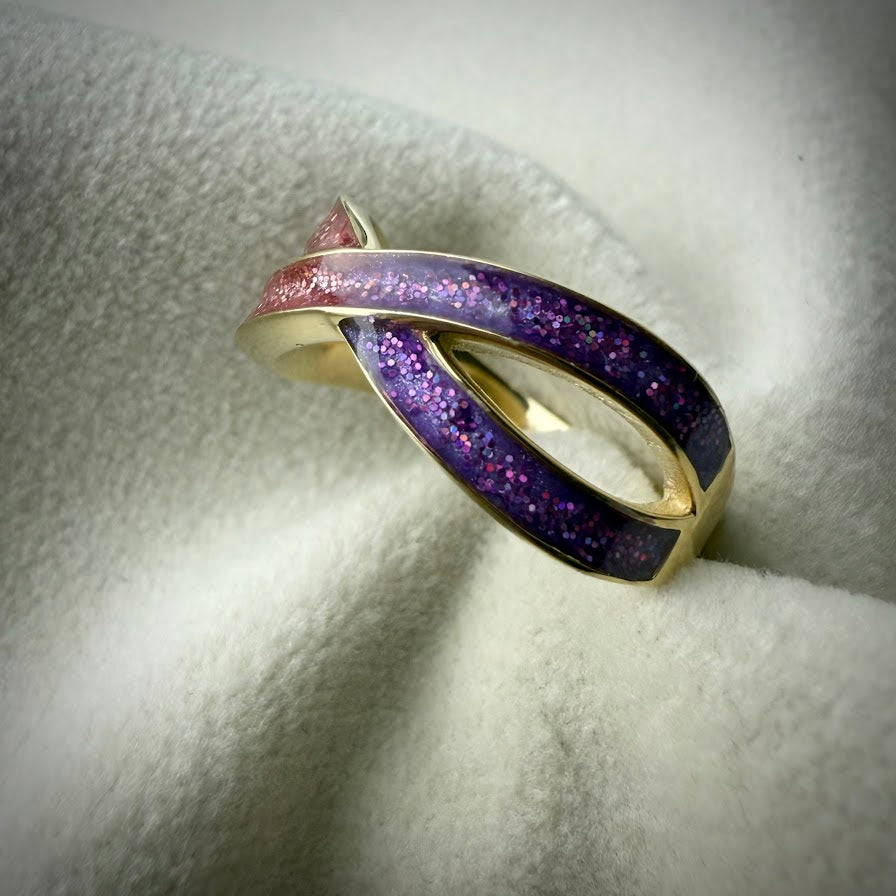 9ct Yellow gold Simple Infinity Memorial Ring Size P ONLY