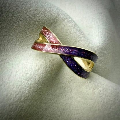 9ct Yellow gold Simple Infinity Memorial Ring Size P ONLY