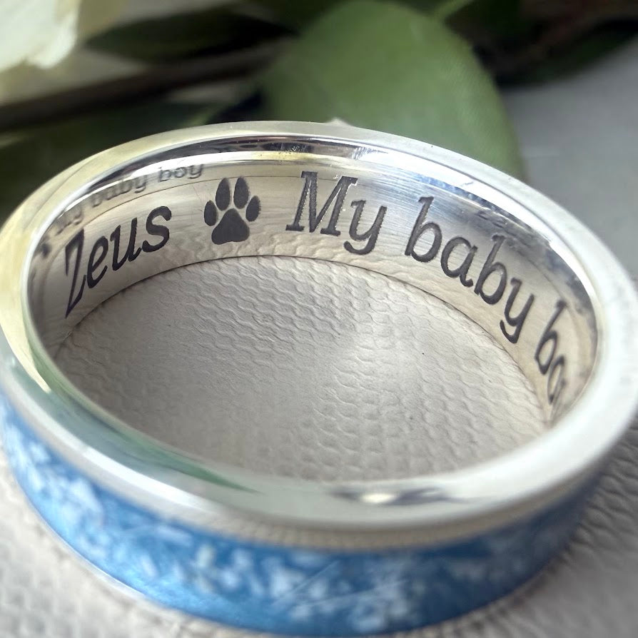 Sterling Silver 6mm Channel Memorial Ring
