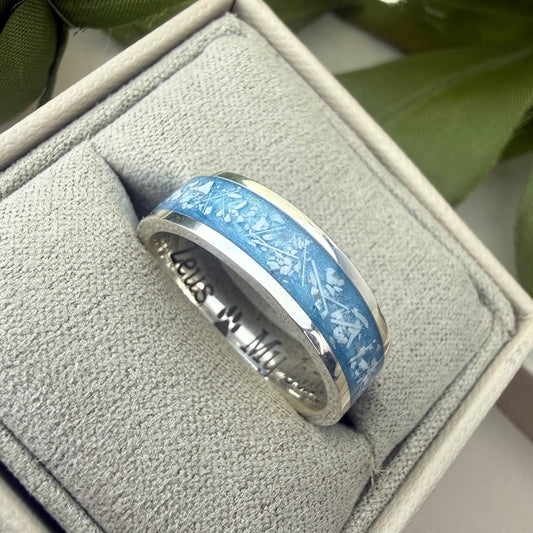 Sterling Silver 6mm Channel Memorial Ring