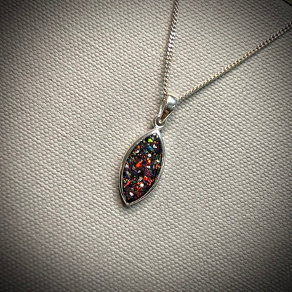 Sterling Silver Marquise Memorial Pendant
