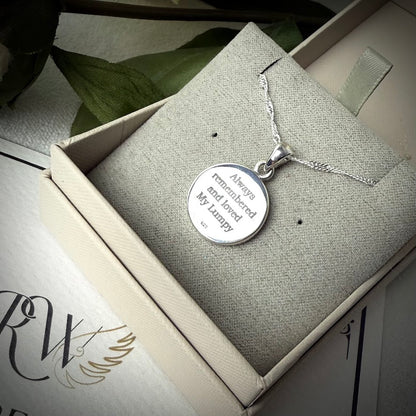 Sterling Silver Simple Round Memorial Pendant