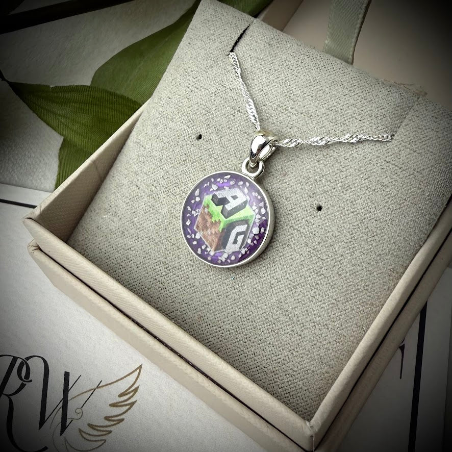 Sterling Silver Simple Round Memorial Pendant