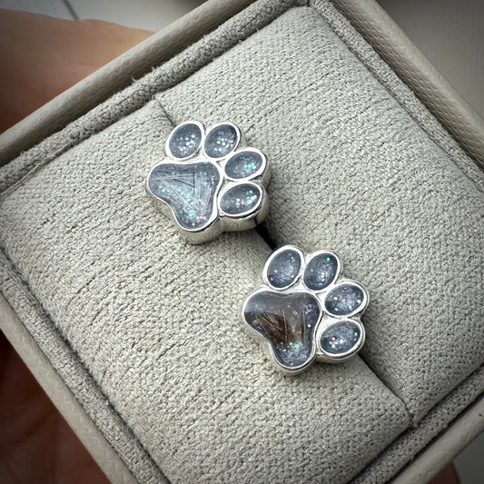 Sterling Silver Paw Stud Memorial Earrings