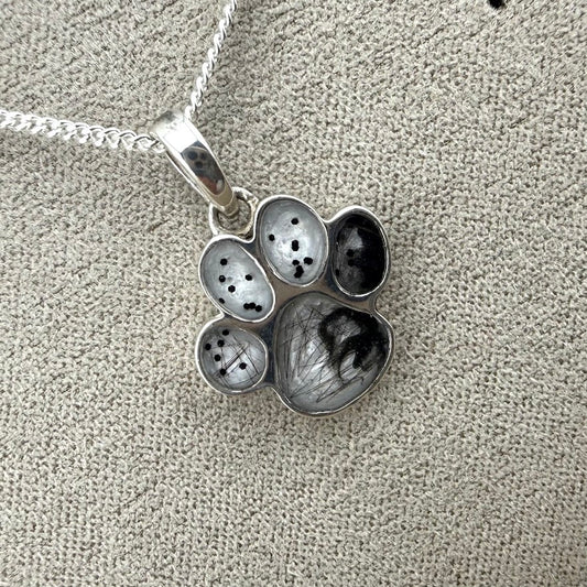 Sterling Silver Paw Memorial Pendant