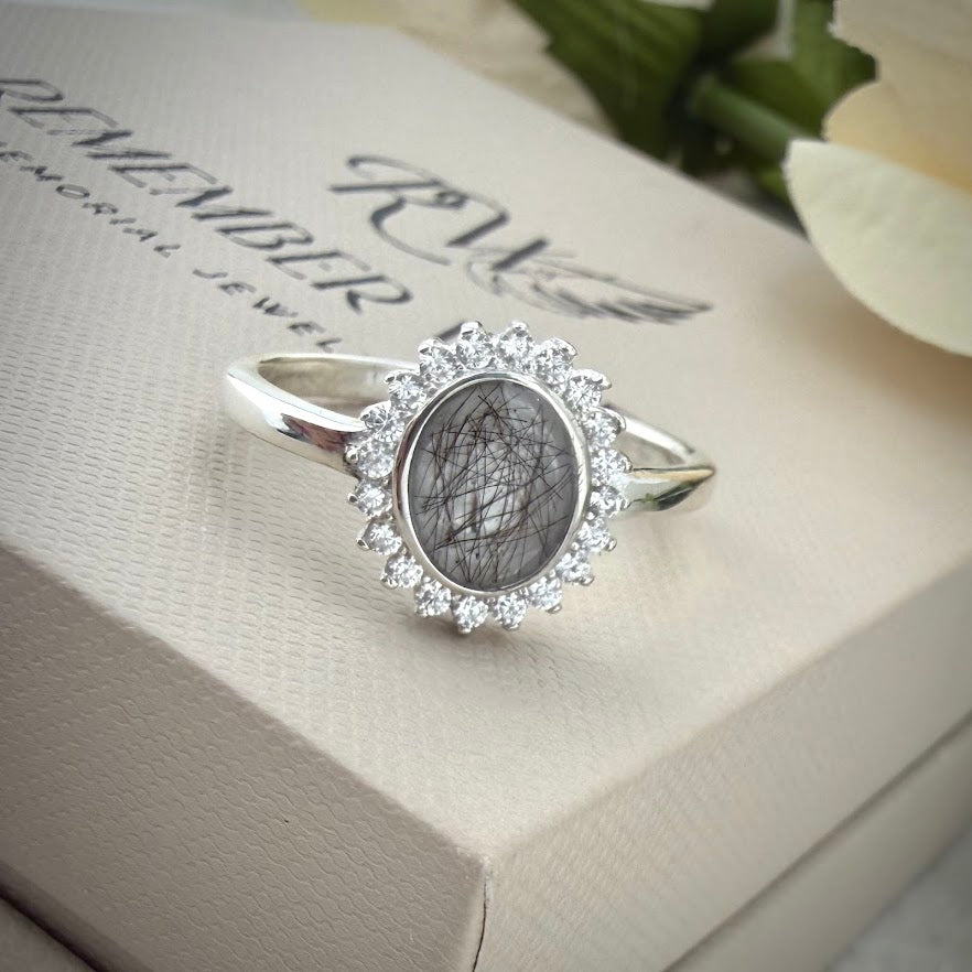 Sterling Silver Halo Memorial Ring