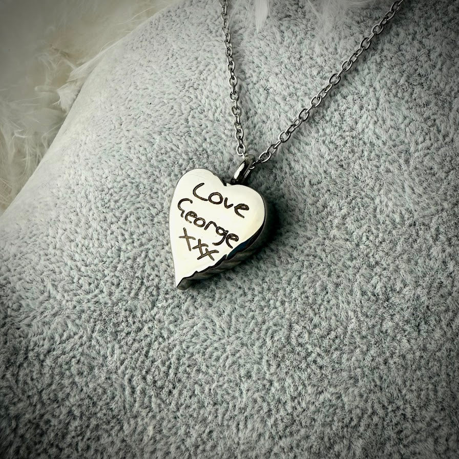 Stainless Self Fill Angel Wing Urn Memorial Pendant