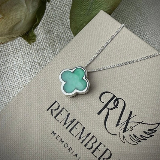 Sterling Silver Clover Memorial Pendant