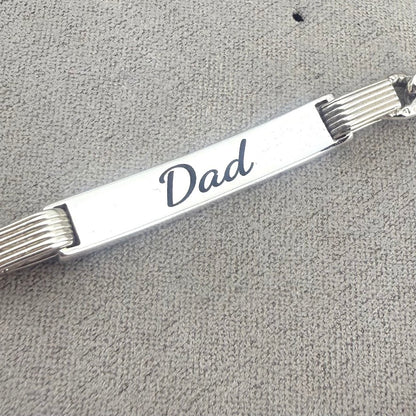 Sterling Silver Curb Memorial Bracelet