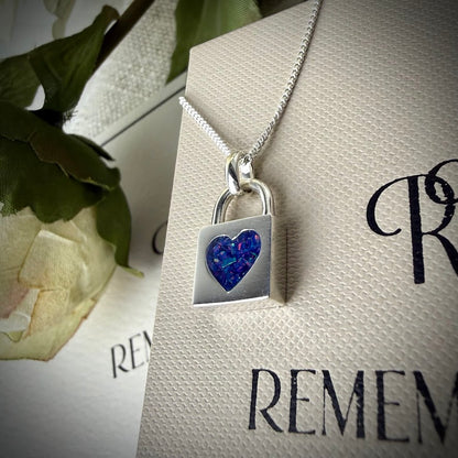 Sterling Silver Love Padlock Memorial Pendant
