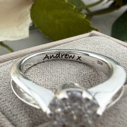 Sterling Silver Crystal Cluster Memorial Ring