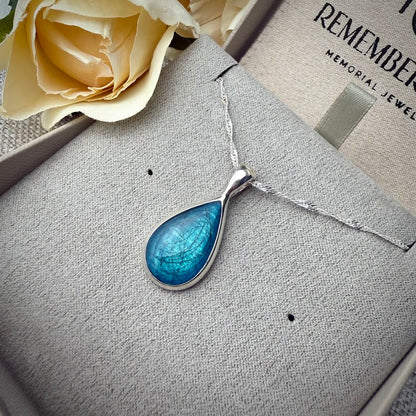Sterling Silver Solid Teardrop Memorial Pendant