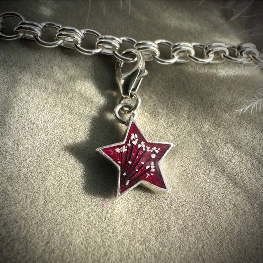 Sterling Silver Clip On Star Bracelet Memorial Charm