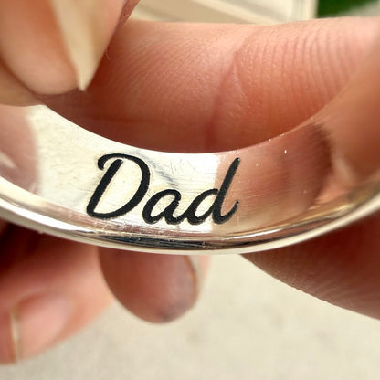 Sterling Silver 6mm Crystal Almond Channel Memorial Ring