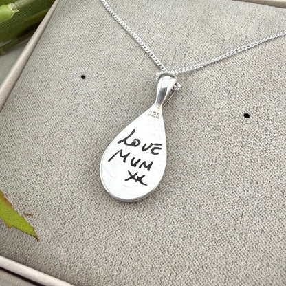 Sterling Silver Solid Teardrop Memorial Pendant
