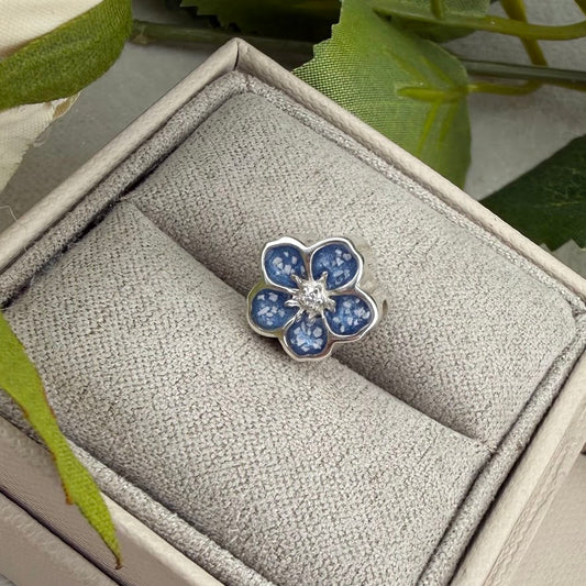 Sterling Silver Forget Me Not/ Flower Bracelet Memorial Charm