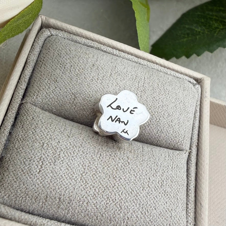 Sterling Silver Forget Me Not/ Flower Bracelet Memorial Charm