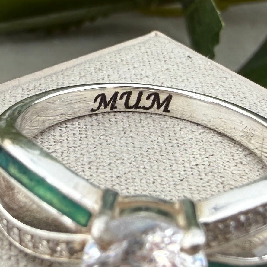 Sterling Silver Solitaire Infinity Memorial Ring
