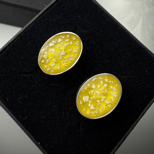 Sterling Silver Oval Memorial Cufflinks