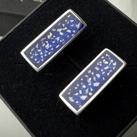 Sterling Silver Rectangle Memorial Cufflinks