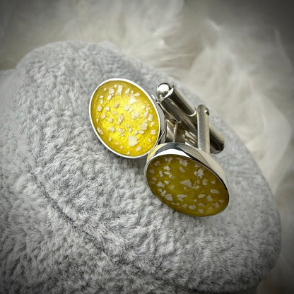 Sterling Silver Oval Memorial Cufflinks