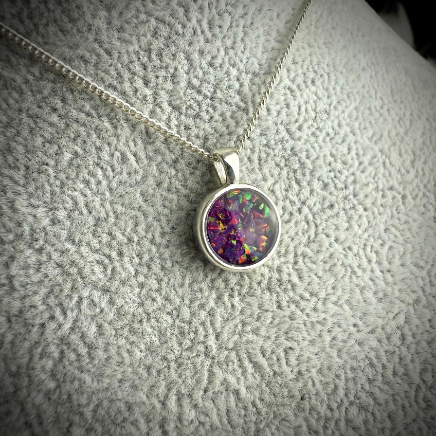 Sterling Silver 12mm Round Memorial Pendant