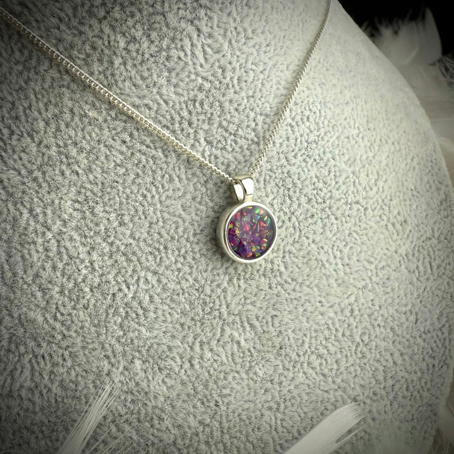 Sterling Silver 12mm Round Memorial Pendant